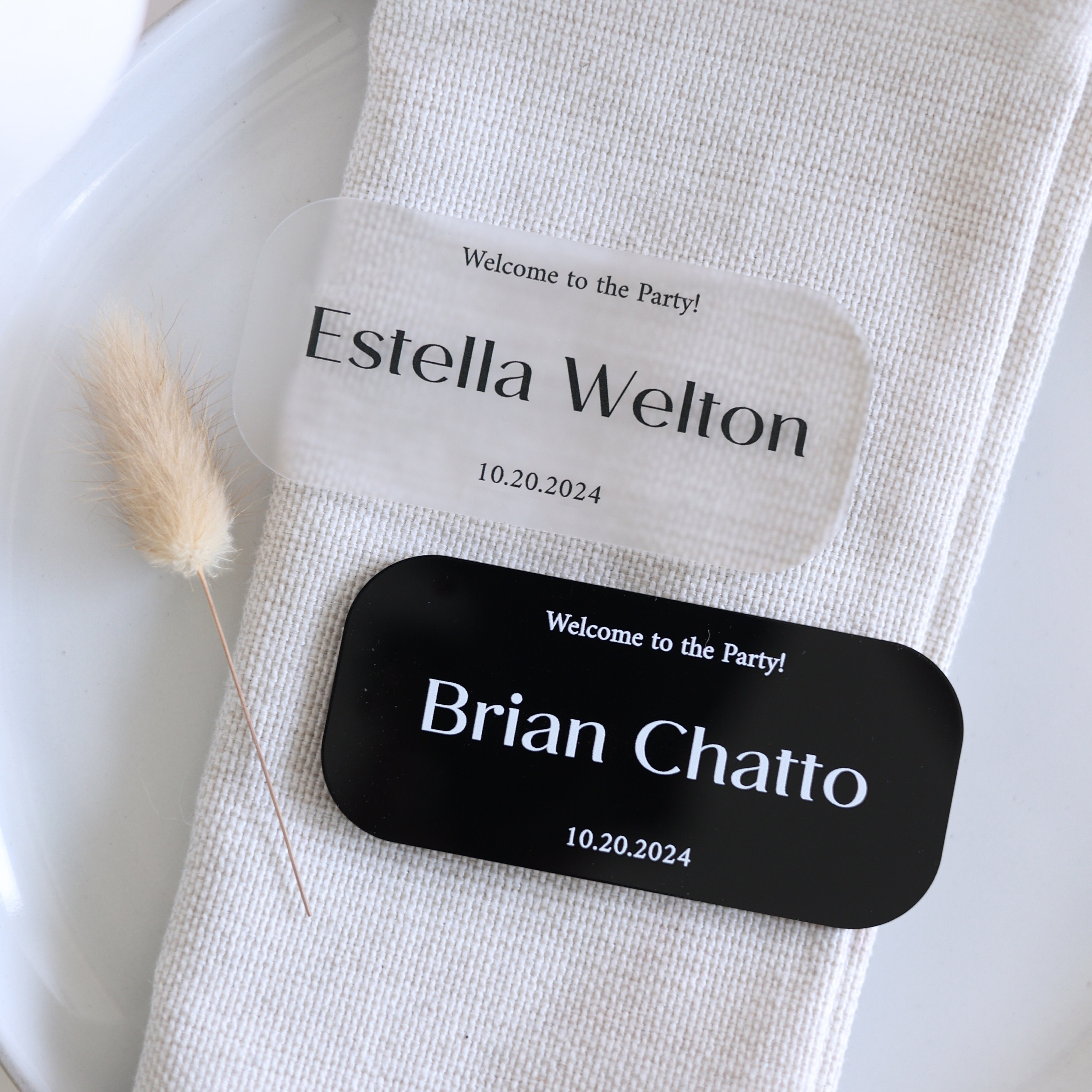 Acrylic Place Cards Wedding - Acrylic Place Cards - Scallop Table Placement Setting Signs - Name Cards - Wedding Seating Cards