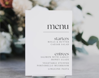 Wedding Menu Sign | Minimalist Acrylic Menu Arch Sign | Wedding Menu | Restaurant Menu Sign | Customizable Wedding Menu Sign for Tables