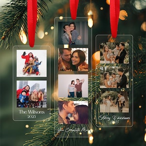 Custom Photo Strip Ornament - Custom photos Ornament Name Acrylic Stocking Tag Holiday Ornament Family Stocking Stuffer Personalized Photos