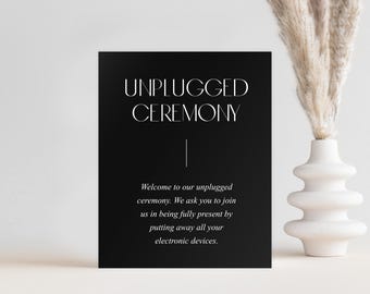 Unplugged Ceremony Acrylic Sign, Wedding Ceremony Sign, No Phones Wedding Sign, Modern Minimalist Decor