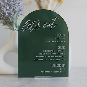 Wedding Menu Sign | Minimalist Acrylic Menu Arch Sign | Wedding Menu | Restaurant Menu Sign | Customizable Wedding Menu Sign for Tables