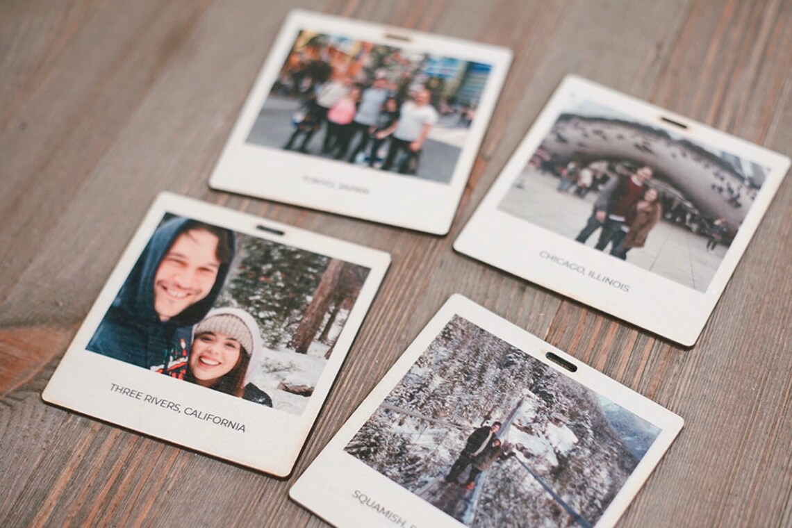 Wood Print Polaroids Set of Four Custom Polaroid Prints Etsy
