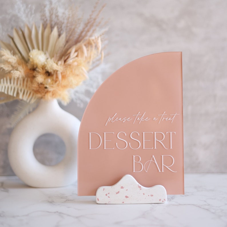 Dessert Table Sign Sweets Wedding Sign Modern Script Acrylic Wedding Sign Dessert Signs Wedding TableTop Signs image 2