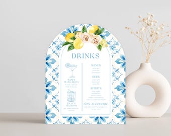 Signature Drink and Bar Menu Sign | Personalized Drinks | Custom Acrylic Bar Menu | Wedding TableTop Signs Bar Signs Drink Menu | Cocktails