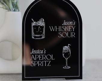 Signature Drink Bar Menu Sign | Signature Cocktails Personalized Drinks | Custom Bar Menu | Wedding TableTop Signs Bar Signs Drink Menu