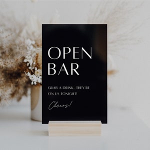 Open Bar Sign | Drinks are On Us Sign | Custom Acrylic Bar Menu | Wedding TableTop Signs Bar Signs Drink Menu