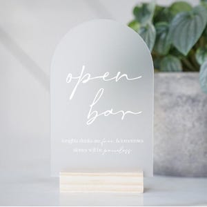 Open Bar Sign | Drinks are On Us Sign | Custom Acrylic Bar Menu | Wedding TableTop Signs Bar Signs Drink Menu