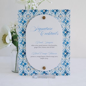 Double Layered Signature Cocktails Sign | Personalized Drinks | Custom Acrylic Bar Menu | Wedding TableTop Signs Bar Signs Drink Menu Luxury