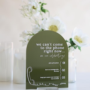 Audio Guestbook Sign | Leave a Message After the Tone Telephone Guestbook Sign | Modern Acrylic Guestbook | Guestbook Signs | Wedding Audio image 5