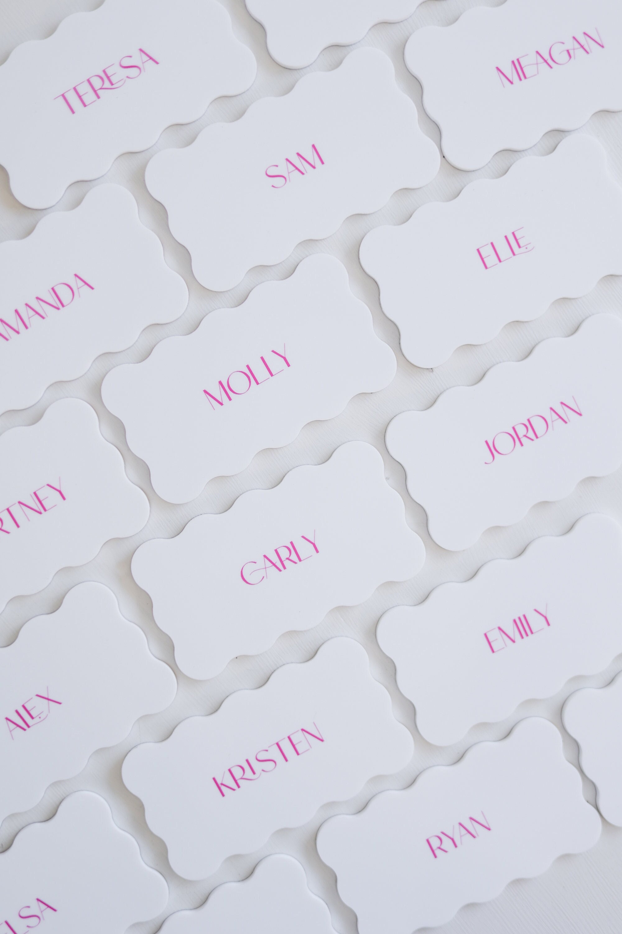 Scallop Place Cards Acrylic - Acrylic Place Cards - Scallop Table Placement Setting Signs - Name Cards - Wedding Seating Cards