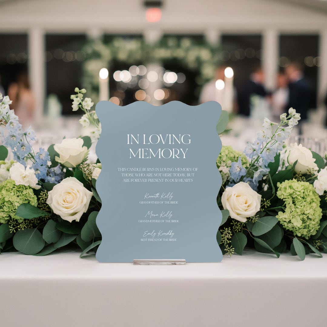 In Loving Memory Wedding Acrylic Sign, Modern Minimalist Memorial Table ...