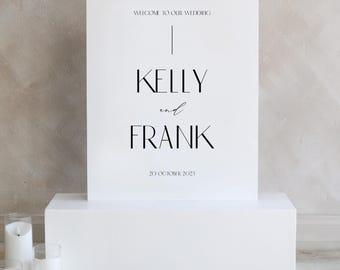 Rectangle Acrylic Welcome Sign 24x18&quot; 28x20&quot; - Acrylic Wedding Signage - Welcome Sign - Modern Wedding Sign Personalized Sign for Entrance