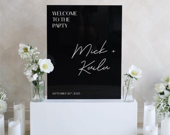 Rectangle Acrylic Welcome Sign 24x18&quot; - Acrylic Wedding Signage - Welcome Sign - Modern Wedding Sign Personalized Sign for Entrance