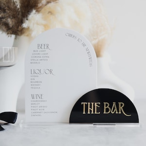 Double Layered Bar Menu Sign | Personalized Drinks | Custom Acrylic Bar Menu | Wedding TableTop Signs Bar Signs Drink Menu Luxury Wedding