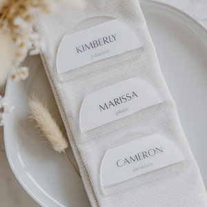 Painted Acrylic Arch Place Cards - Wedding Escort Cards - Place Card Guest Names - Acrylic Hand Painted - Dinner Party Seating