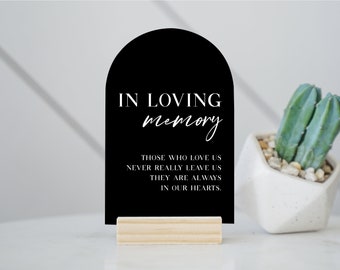 In Loving Memory Table Sign | In Memory Wedding Sign | Modern Script Acrylic Wedding Sign | Hashtag Signs | Wedding TableTop Signs