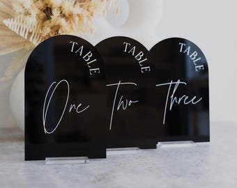 Acrylic Table Number Signs, Luxe Wedding Table Numbers, Modern Minimalist Reception Table Decor, Acrylic Wedding Signs