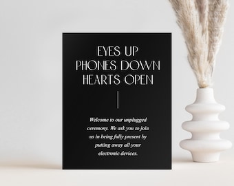 Unplugged Ceremony Acrylic Sign, Wedding Ceremony Sign, No Phones Wedding Sign, Modern Minimalist Decor