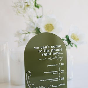 Audio Guestbook Sign | Leave a Message After the Tone Telephone Guestbook Sign | Modern Acrylic Guestbook | Guestbook Signs | Wedding Audio image 4