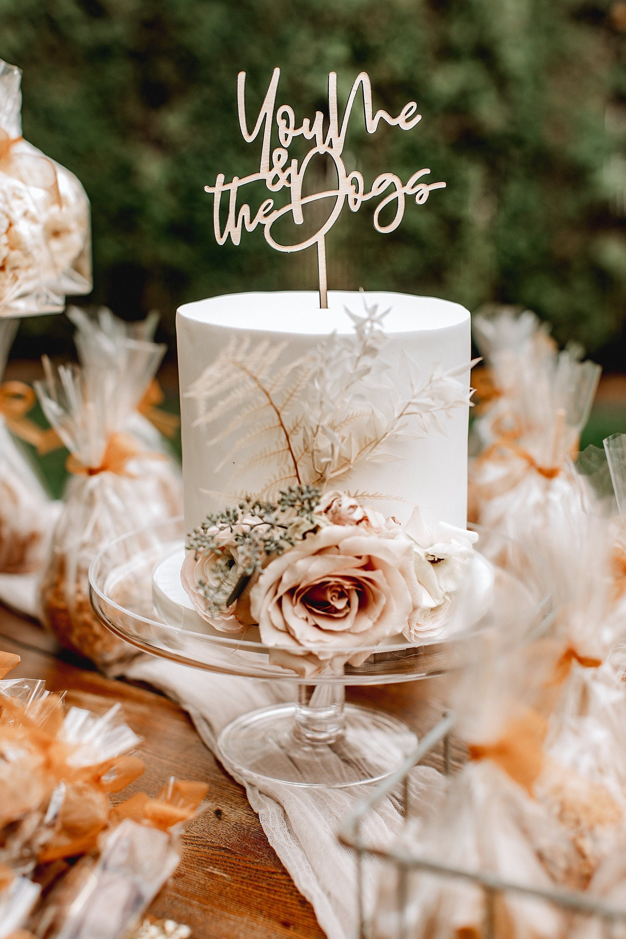 You Me & The Dog Cake Topper - Dog Wedding Cake Topper - Dog lovers A…