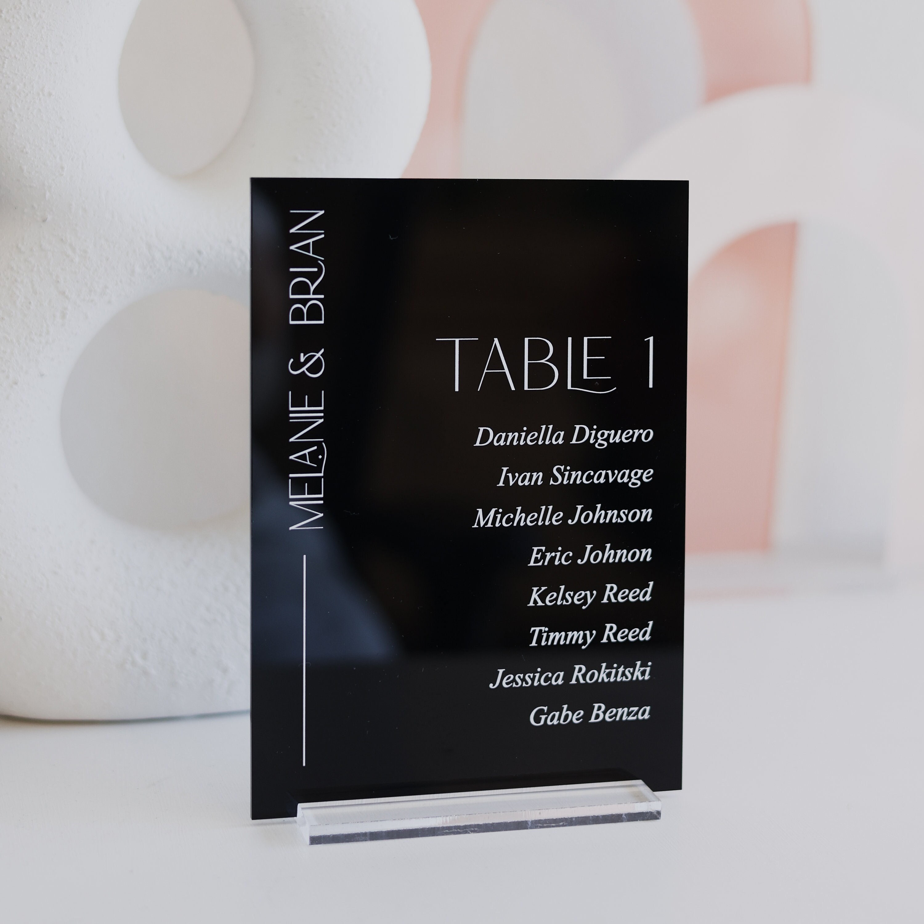 Rectangle Luxe 5x7" Seating Chart Signs - Find Your Seat Table Seating Chart Signs - Wedding Seating Chart Acrylic - Luxe Modern Wedding -