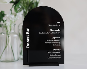 Dessert Bar Acrylic Sign | Sweets Wedding Sign | Modern Script Acrylic Wedding Sign | Dessert Signs | Wedding TableTop Signs