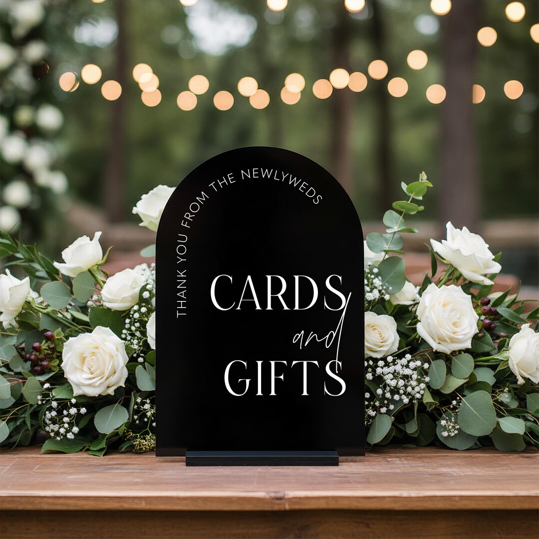 Cards & Gifts Arch Table Sign | Gift and Cards Sign | Modern Script ...