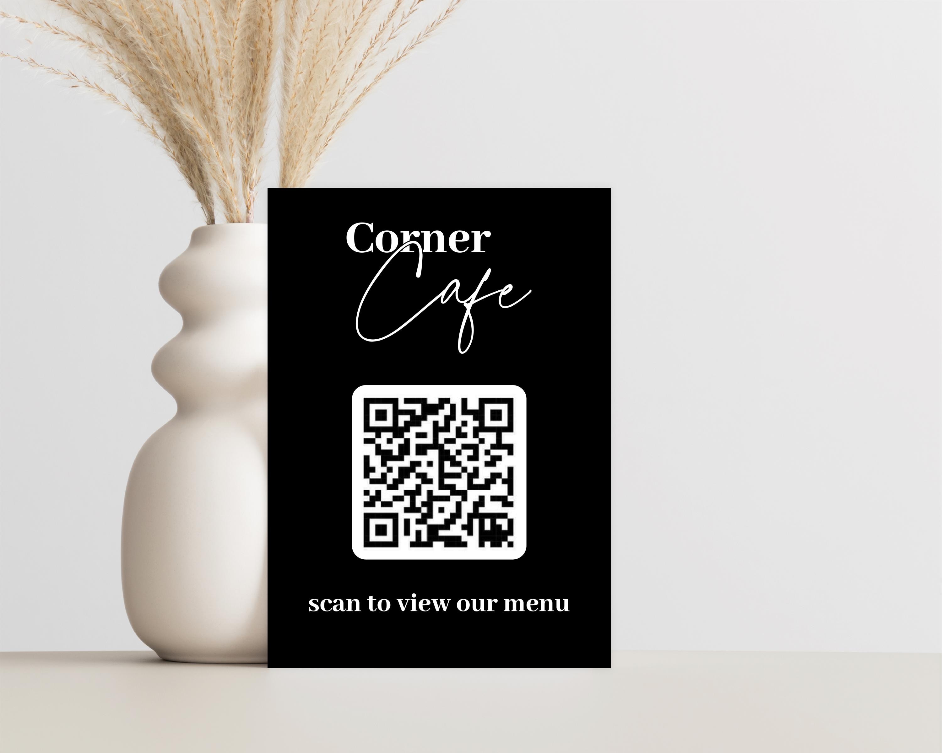 Acrylic QR Code Sign With Wood Base – Small Business Display - Etsy
