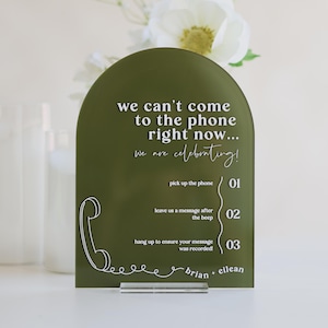 Audio Guestbook Sign | Leave a Message After the Tone Telephone Guestbook Sign | Modern Acrylic Guestbook | Guestbook Signs | Wedding Audio image 1