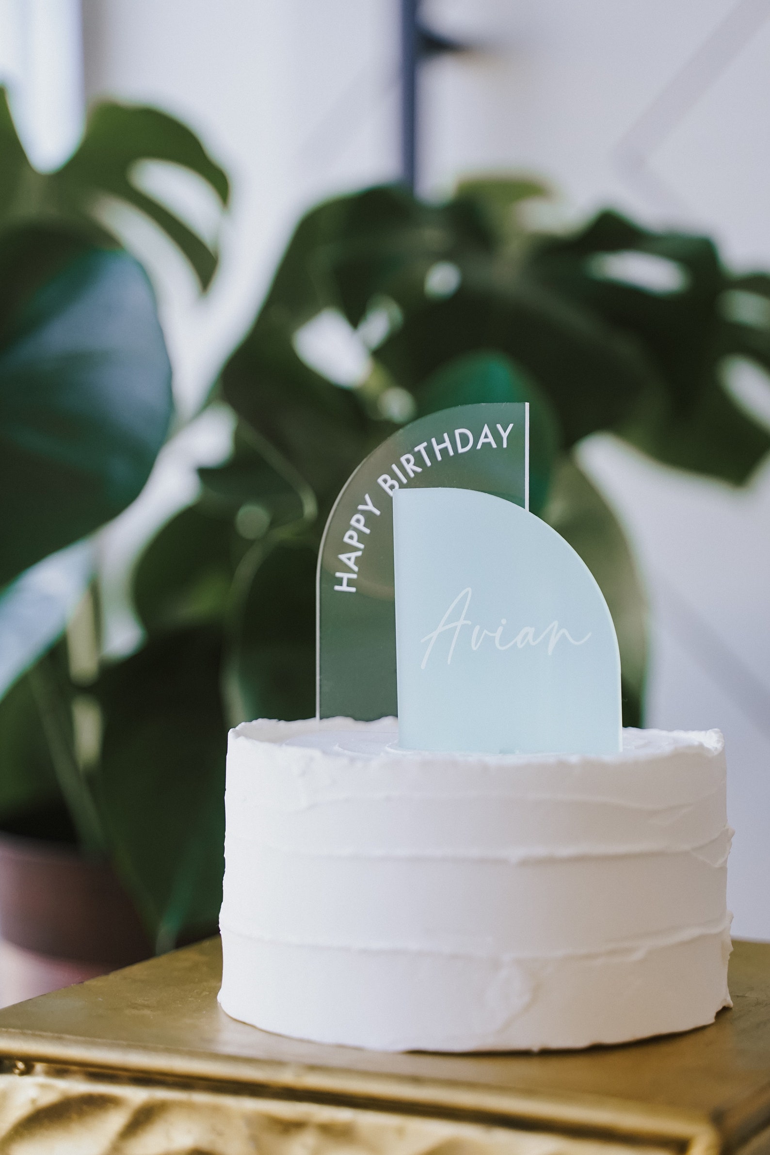 Happy Birthday Arch Acrylic Cake Topper Double Modern Arch Etsy