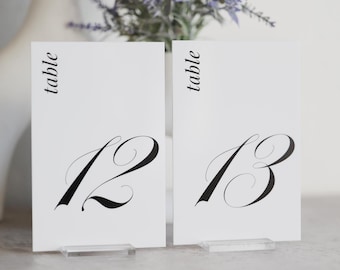 Acrylic Table Number Signs, Luxe Wedding Table Numbers, Modern Minimalist Reception Table Decor, Acrylic Wedding Signs