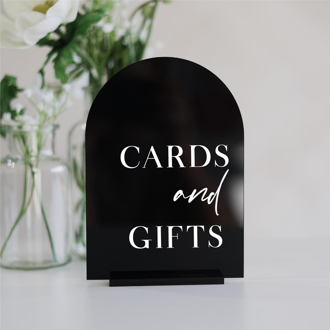 Cards and Gifts Acrylic Sign, Wedding Card Table Sign, Minimalist ...