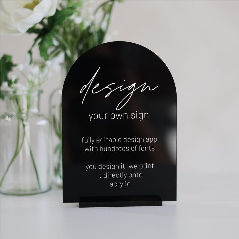 Arched Acrylic Sign - Etsy