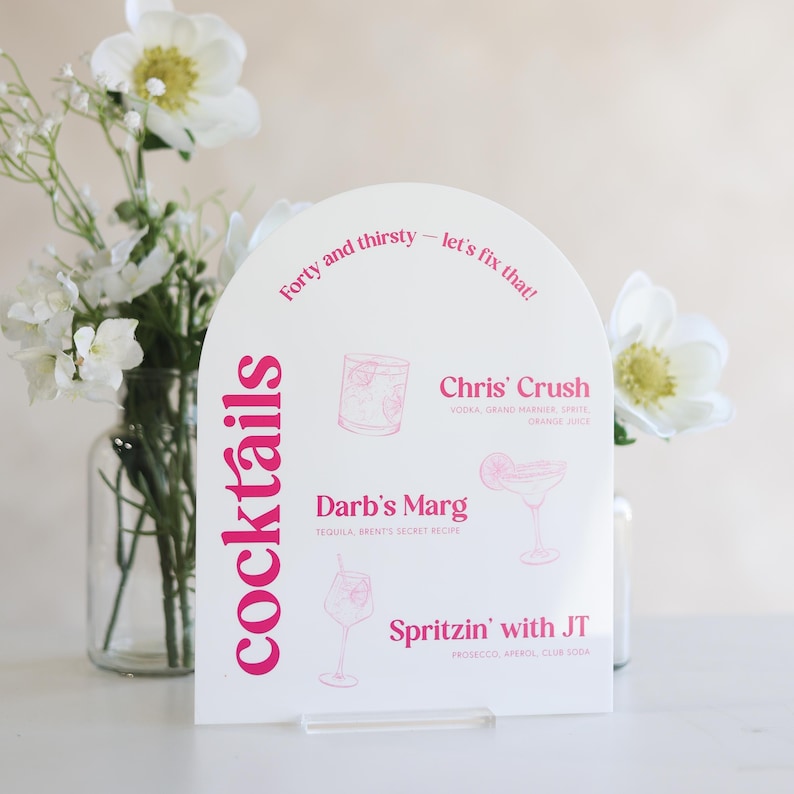 Signature Drink Bar Menu Sign | Signature Cocktails Personalized Drinks ...