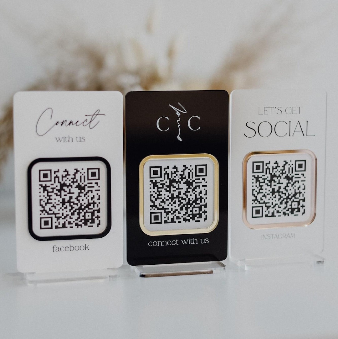 QR Code Sign Mini Stocking Stuffer - Scan to Pay Sign - Social Media ...