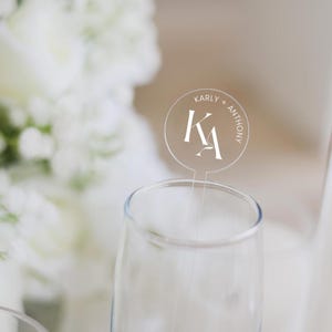 Custom Name Drink Stirrers - Wedding Cocktail Stir Sticks - Initials or Couples Name Custom text - Drink Stirrers - Drink Tags - Last Name