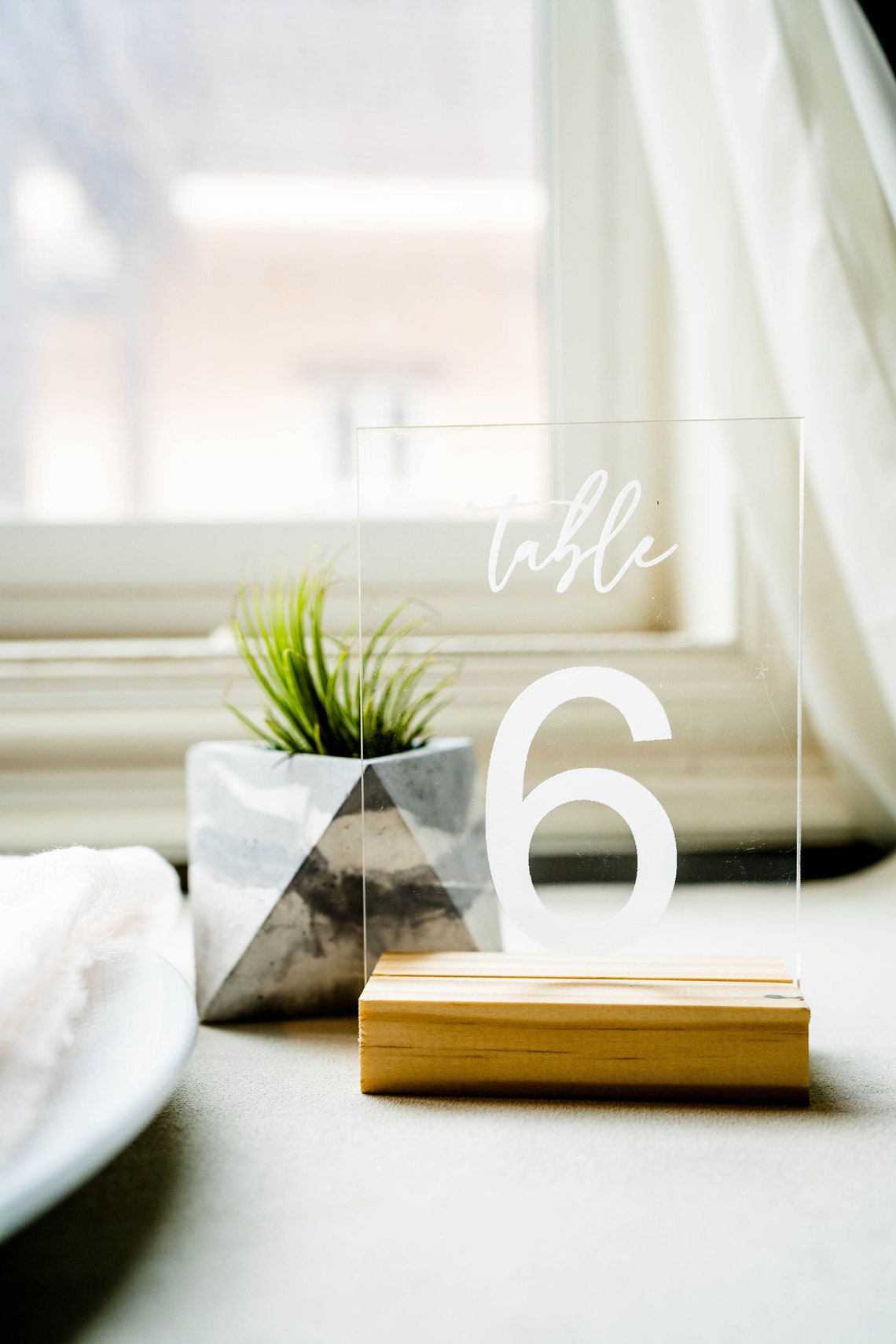 Acrylic Modern Table Numbers Clear Table Numbers Wedding Etsy