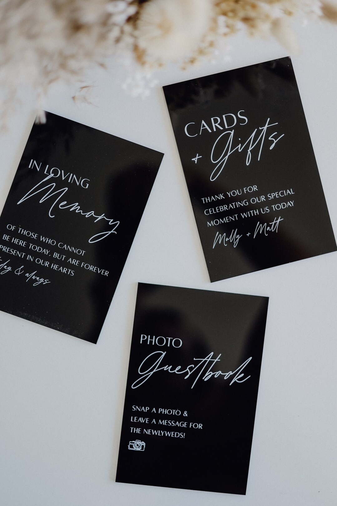 Cards & Gifts Table Sign Gift and Cards Sign Modern Script Acrylic ...