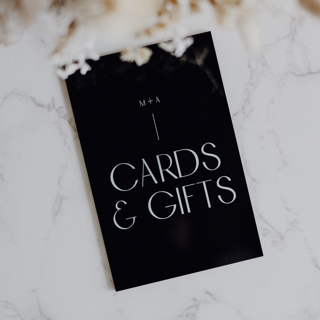 Cards and Gifts Acrylic Sign, Wedding Card Table Sign, Minimalist ...