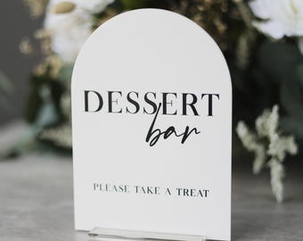 Dessert Bar Acrylic Sign | Sweets Wedding Sign | Modern Script Acrylic Wedding Sign | Dessert Signs | Wedding TableTop Signs