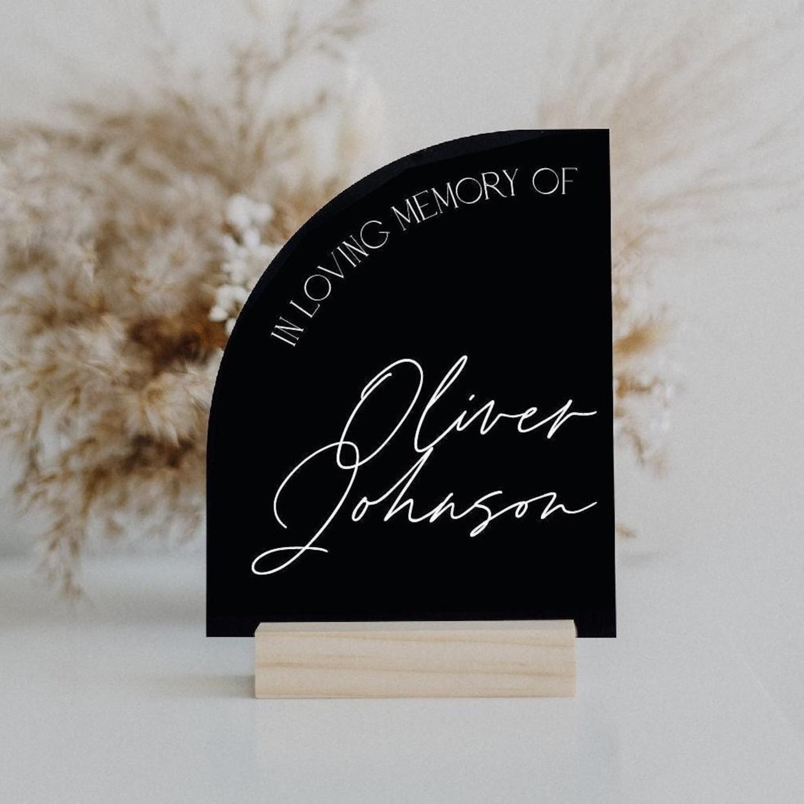 In Loving Memory Acrylic Sign, Modern Wedding Memorial Tribute Table ...