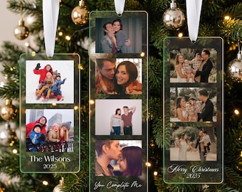 Custom Photo Strip Ornament - Custom photos Ornament Name Acrylic Stocking Tag Holiday Ornament Family Stocking Stuffer Personalized Photos