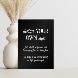 Black Frost Clear White Color Rectangle Acrylic Sign - Preview Your Design - Small Acrylic Business Signs - Signage for Table- Custom Sign