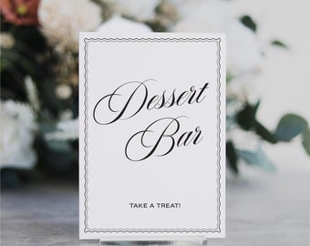 Dessert Bar Acrylic Sign | Sweets Wedding Sign | Modern Script Acrylic Wedding Sign | Dessert Signs | Wedding TableTop Signs