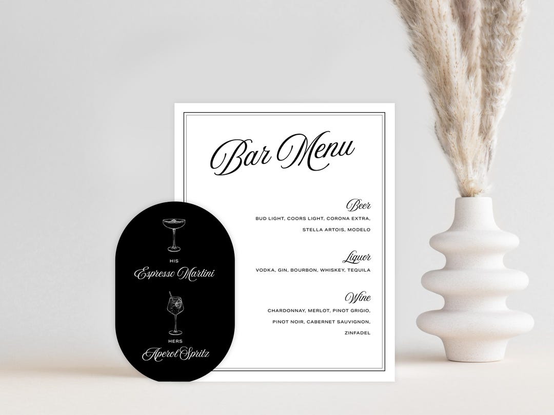 Double Menu Bar Sample Double Layer Bar Menu Sign | Personalized Drinks | Custom Acrylic Bar ...