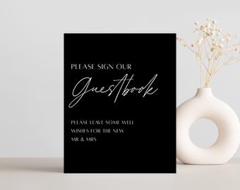 Guestbook Acrylic Sign, Please Sign Our Guestbook Acrylic Wedding Sign, Custom Reception Table Decor, Modern Minimalist