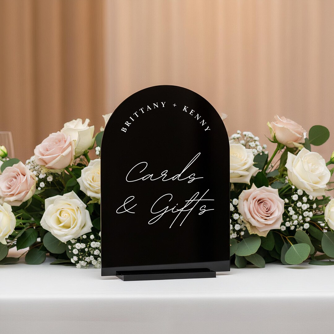 Cards & Gifts Arch Table Sign | Gift and Cards Sign | Modern Script ...