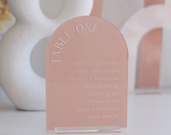 Arch Luxe 5x7&quot; Seating Chart Signs - Find Your Seat Table Seating Chart Signs - Wedding Seating Chart Acrylic - Luxe Modern Wedding -
