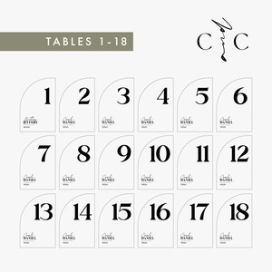 Acrylic Table Number Signs, Luxe Wedding Table Numbers, Modern