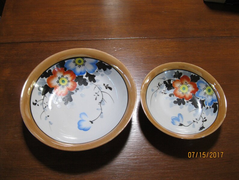 Beautiful Vintage Japanese Lusterware Bowls image 1